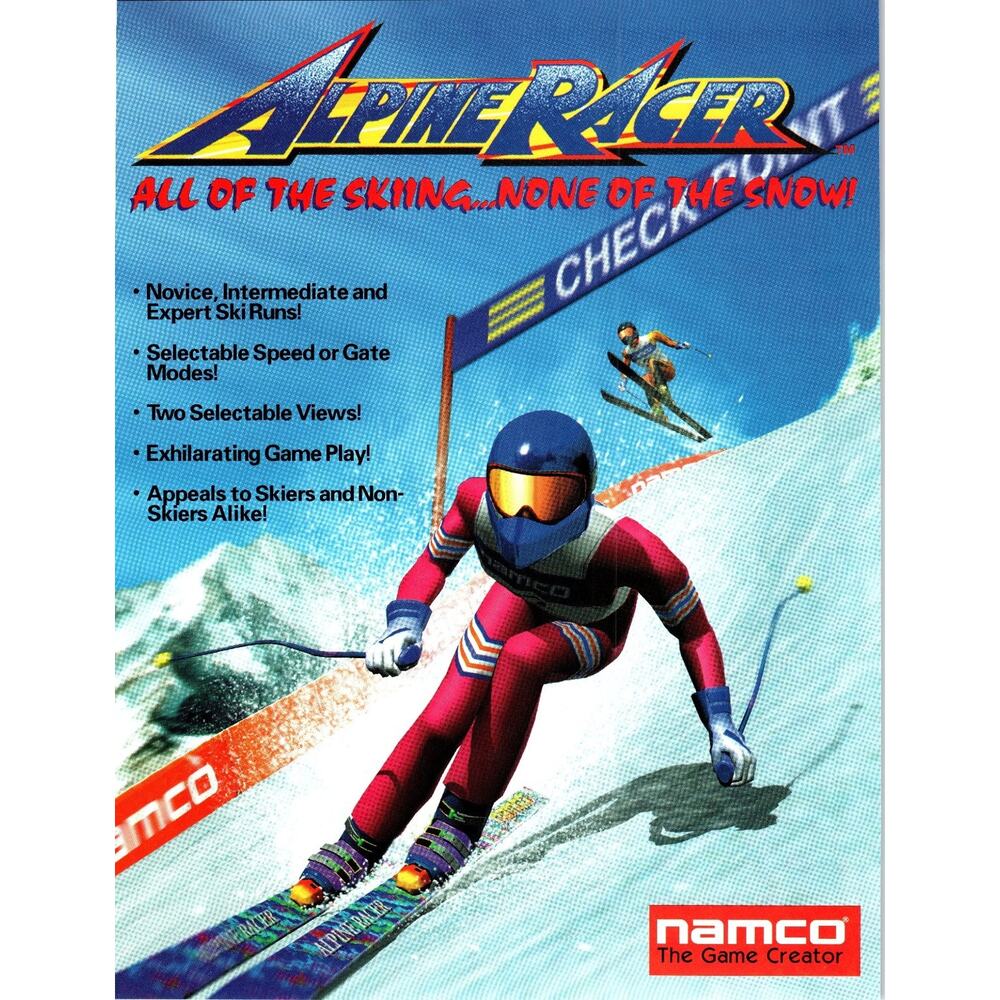 1994 Namco Alpine Racer Arcade Game Flyer Vintage Ski Racing Ephemera